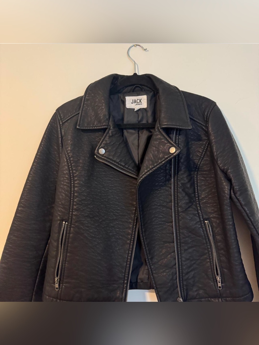 BB Dakota Jack Black Faux Leather Moto Jacket